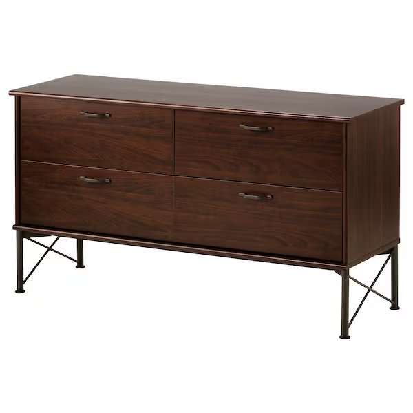 MUSKEN Chest of 4 drawers, brown,